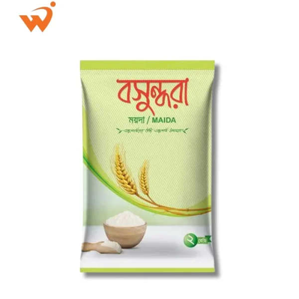 Bashundhara Refined Maida 2KG packet showing the ultra-white, finely processed flour for professional baking.