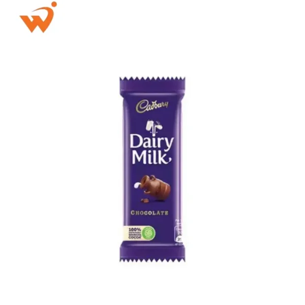 Cadbury Dairy Milk Chocolate Bar 12gm in its iconic purple wrapper with the classic glass-and-a-half milk pour illustration.