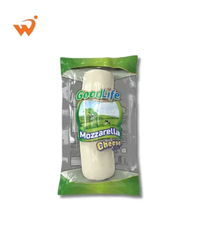 Good Life Mozzarella Cheese 200gm block showing smooth creamy texture and premium refrigerated packaging.