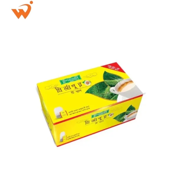 Ispahani Mirzapore Best Leaf Tea 100gm poly-bag featuring the iconic green and orange branding with a steaming cup of tea.