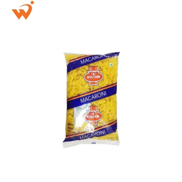 Kolson Macaroni Pasta Shell 400gm packet showing small, delicate sea-shell shaped pasta pieces.