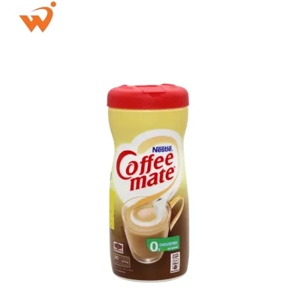 Nestlé Coffee-mate 400gm glass jar featuring the iconic red and white branding with a smooth, creamy coffee swirl.