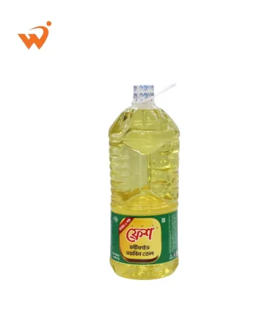 Fresh Soyabean Oil 2 Litre bottle with clear golden liquid and Vitamin A fortification seal.