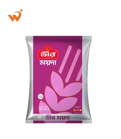 Teer Refined Maida 2KG packet showing the ultra-white, finely sifted flour texture for baking and snacks.